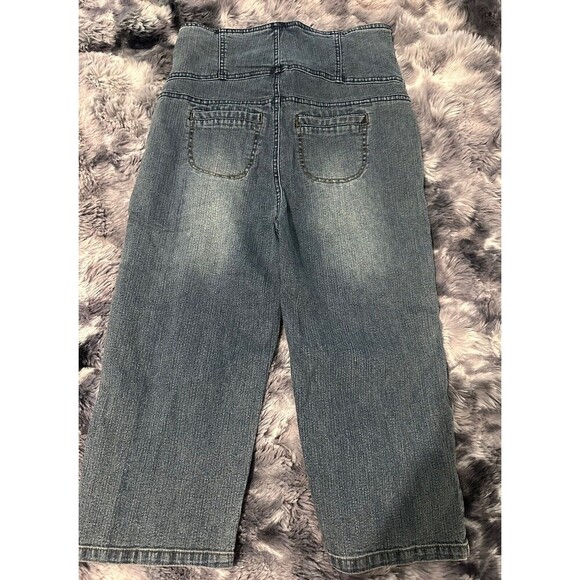Nique Brand Juniors Capri Jeans Size 5 High Rise Button Straight Leg - Picture 4 of 5